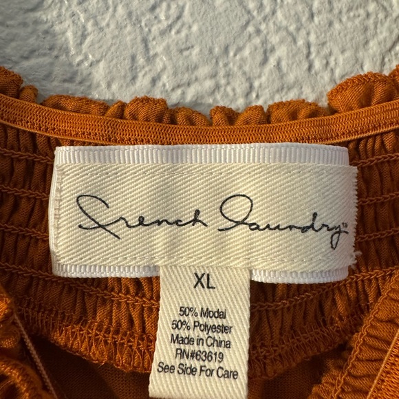 Boho Orange Short Sleeve Top - Picture 3 of 3